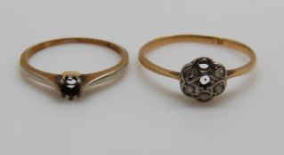 Two 18ct gold rings, 2.