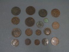 A small cache of copper coinage 17thC, 18thC and 19thC, overseas,