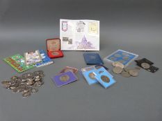 A collection of modern crowns, £2 coins and 2004 football medal coins etc,