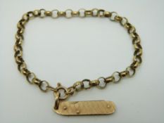A 9ct gold belcher bracelet and a 9ct gold pen knife (8.