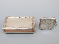 An early 20thC hallmarked silver large matchbox holder,