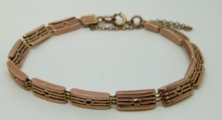 A 9ct rose gold bracelet, 13.