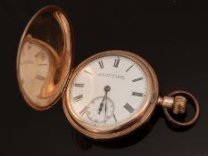 J S Macpherson of Berwick on Tweed gold plated gentleman's keyless winding full hunter pocket watch