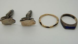 A pair of hallmarked silver cufflinks,