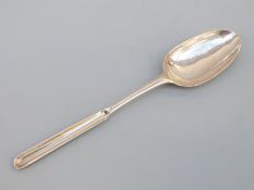 A Georgian hallmarked silver marrow spoon, marks rubbed, maker Edward Coker, length 20cm,