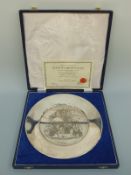 A boxed limited edition hallmarked silver limited edition (311/750) collectors plate,