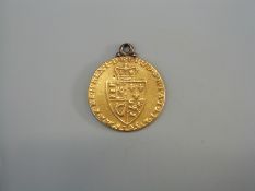 A 1795 gold guinea on ring mount