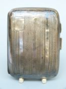 A George V hallmarked silver cigarette case, Birmingham 1930, length 8cm,