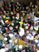 Approximately 120 alcohol miniatures including Pimms, brandy, rum,
