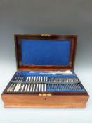 An 18 place setting late 19thC canteen of silver plated cutlery