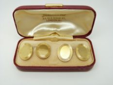 A pair of 18ct gold cufflinks in J.W.Benson box (14.