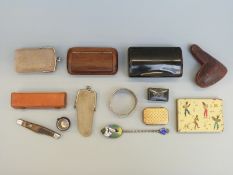 A collection of boxes etc including Georgian snuff box, German bakelite, Stratton snuff box,