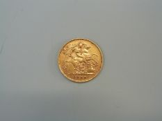 A 1909 gold half sovereign