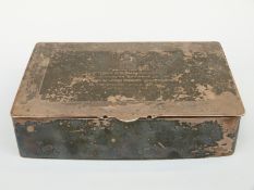 A hallmarked silver cigarette box with 3rd County of London Yeomanry (Sharpshooters),