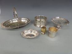 A Mappin and Webb silver plated tazza and other silver plate