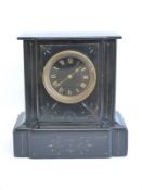 Japy Freres late 19thC slate mantel clock, the movement No 5288 striking on a bell,