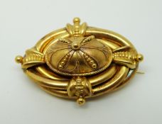 A Victorian pinchbeck brooch in original box