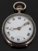 Rolex hallmarked silver keyless winding ladies pocket watch with luminous hands,