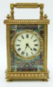 A circa early 20thC brass cased carriage clock,