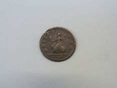 A 1754 George II farthing