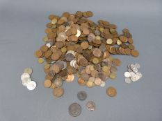 A collection of sundry UK coinage includes William IV halfpenny,