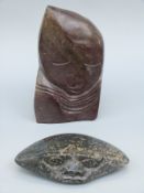 Tawanda Makore, attributed (1979 Zimbabwe) Shona soapstone sculpture of an African female bust,