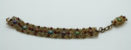 A 19thC bracelet set with enamel and paste