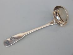A hallmarked Scottish silver sauce / gravy ladle, Edinburgh 1820 maker Francis Howden, length 14.