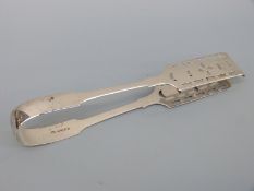 A pair of Georgian hallmarked silver asparagus servers, Birmingham 1824 maker Edward Thomason,