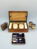 A cased gentleman's ivory brush set,