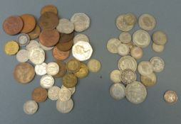 A small collection of sundry coinage to include 108g of pre-1947 silver 10g of Victorian with a V.