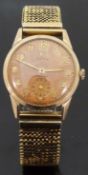 Cyma Cymaflex gold plated gentleman's wristwatch with subsidiary seconds dial,