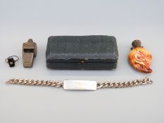 A hallmarked silver identity chain,