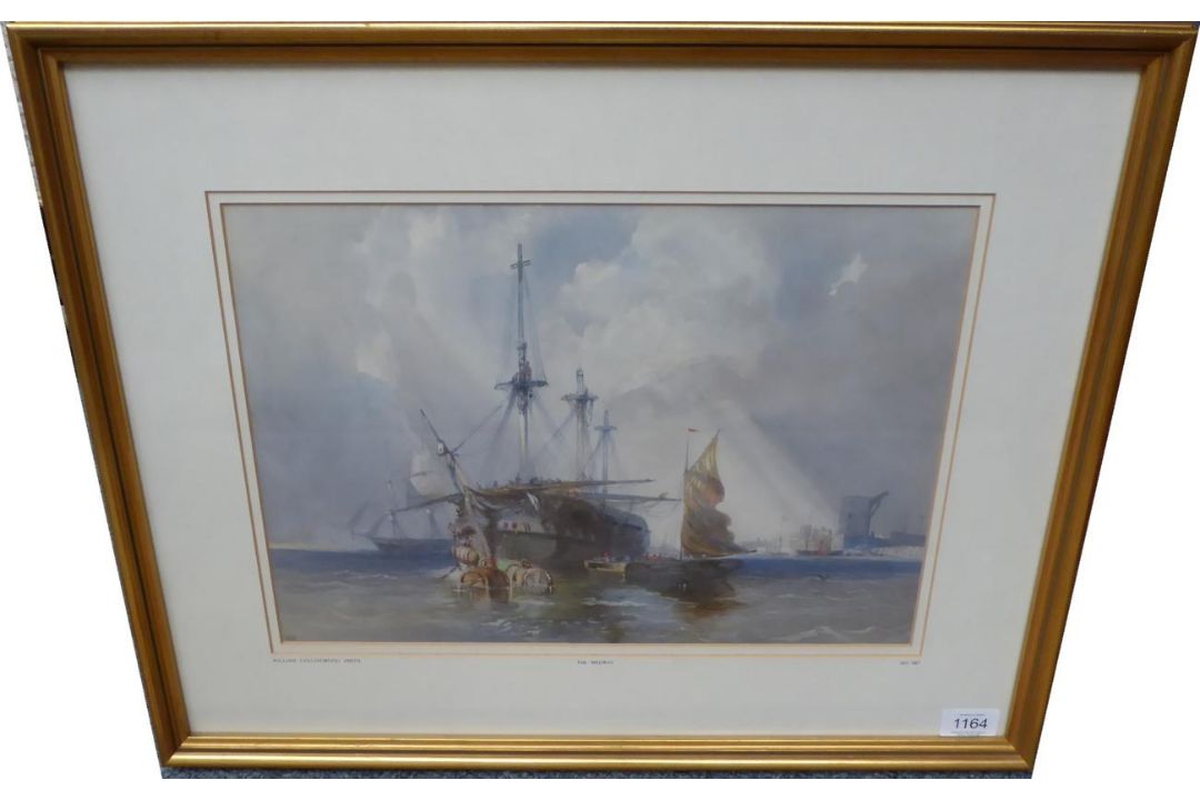 William Collingwood Smith RWS (1815-1887) The Medway, initialled, pencil and watercolour