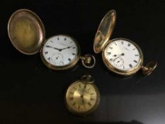 A Waltham gold plated pocket watch,