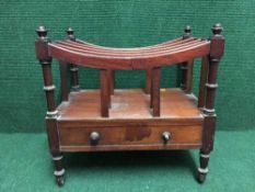 An early 20th century mahogany Canterbury fitted one drawer