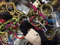 A box of assorted costume jewellery