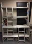 An aluminium mobile decorators scaffold