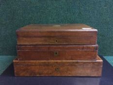 Three early 20th century mahogany cutlery canteens