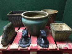 Four assorted garden planters,