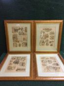 Five framed antiquarian prints - hunting scenes