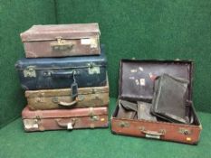 Five mid twentieth century luggage cases