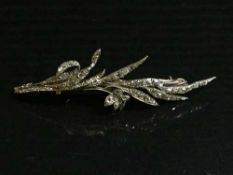 A Victorian old cut diamond brooch, total diamond weight estimated at 2.