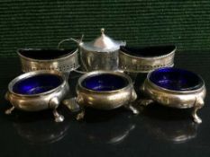 Six assorted Georgian/Victorian salts and mustards,