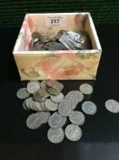 A large quantity of six pence pieces,