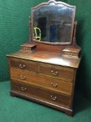 A Victorian inlaid mahogany dressing chest