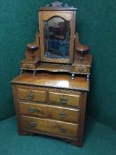 A late Victorian walnut dressing chest