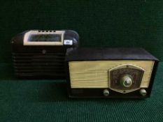 A bakelite cased valve bush radio,