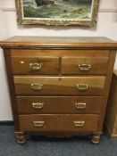 A late Victorian five drawer chest