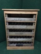 A reclaimed pine five drawer crate chest